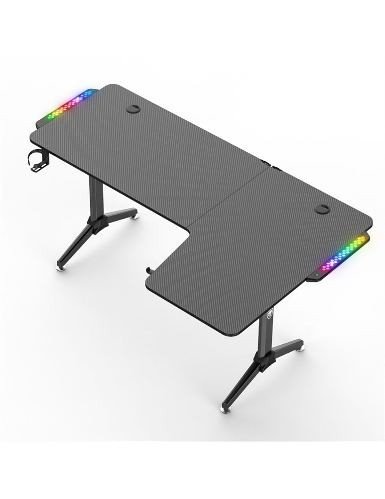 Spirit of Gamer Headquarter 600 R RGB LED fekete gamer asztal