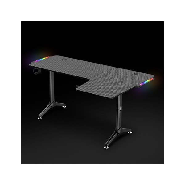 Spirit of Gamer Headquarter 600 R RGB LED fekete gamer asztal