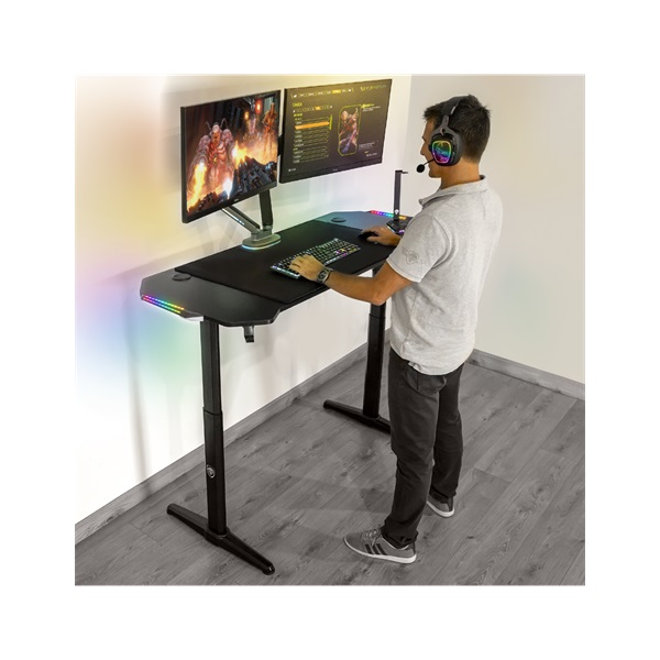 Spirit of Gamer Headquarter 800 RGB LED fekete gamer asztal