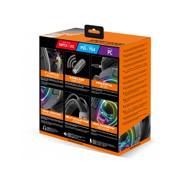 Spirit of Gamer MIC-XH1300 7.1 vezeték nélküli fekete gamer headset
