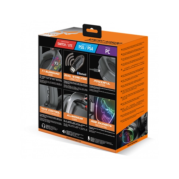 Spirit of Gamer MIC-XH1500 7.1 vezeték nélküli fekete gamer headset