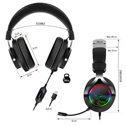 Spirit of Gamer MIC-XH600 7.1 fekete gamer headset