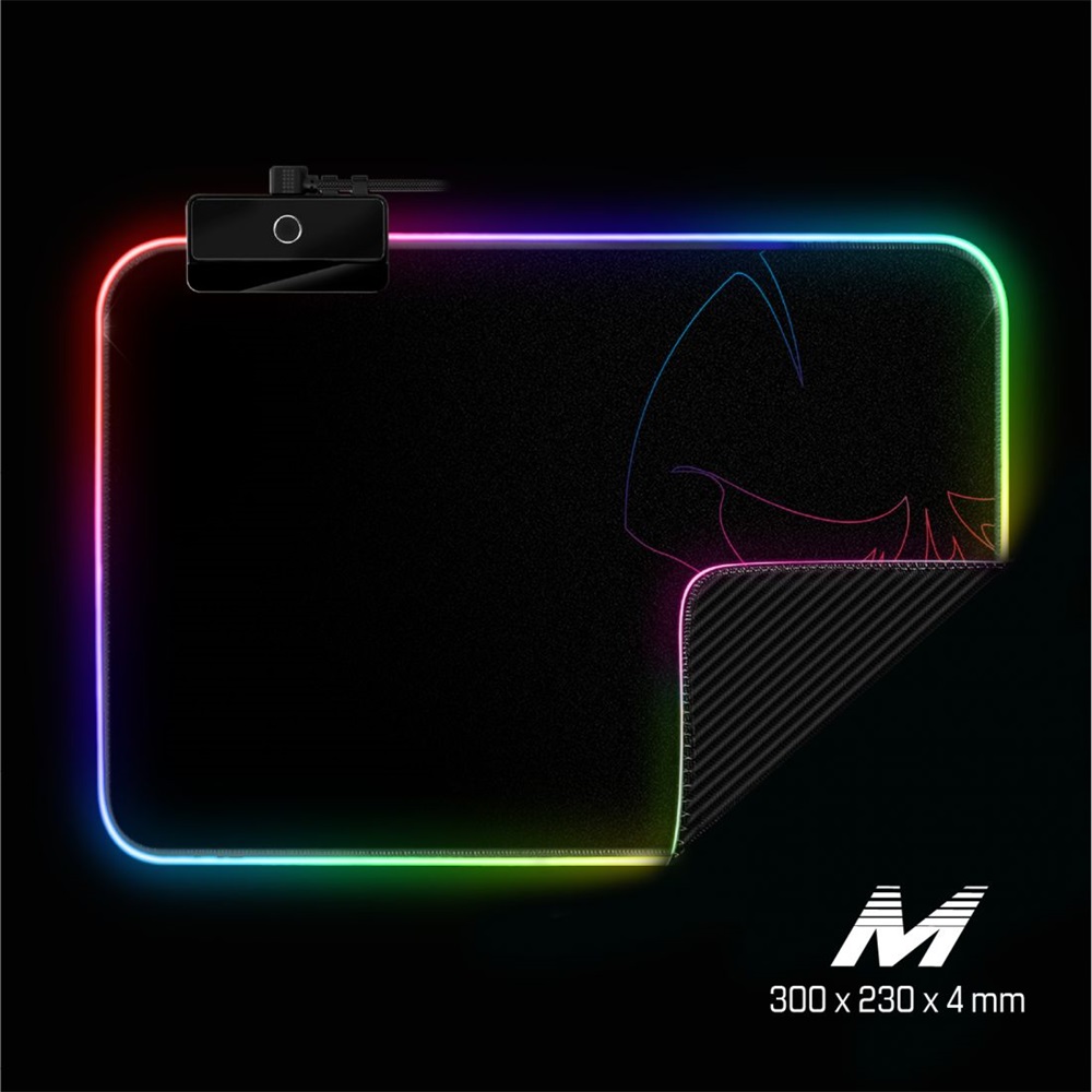 Spirit of Gamer Medium fekete RGB LED világító gamer egérpad