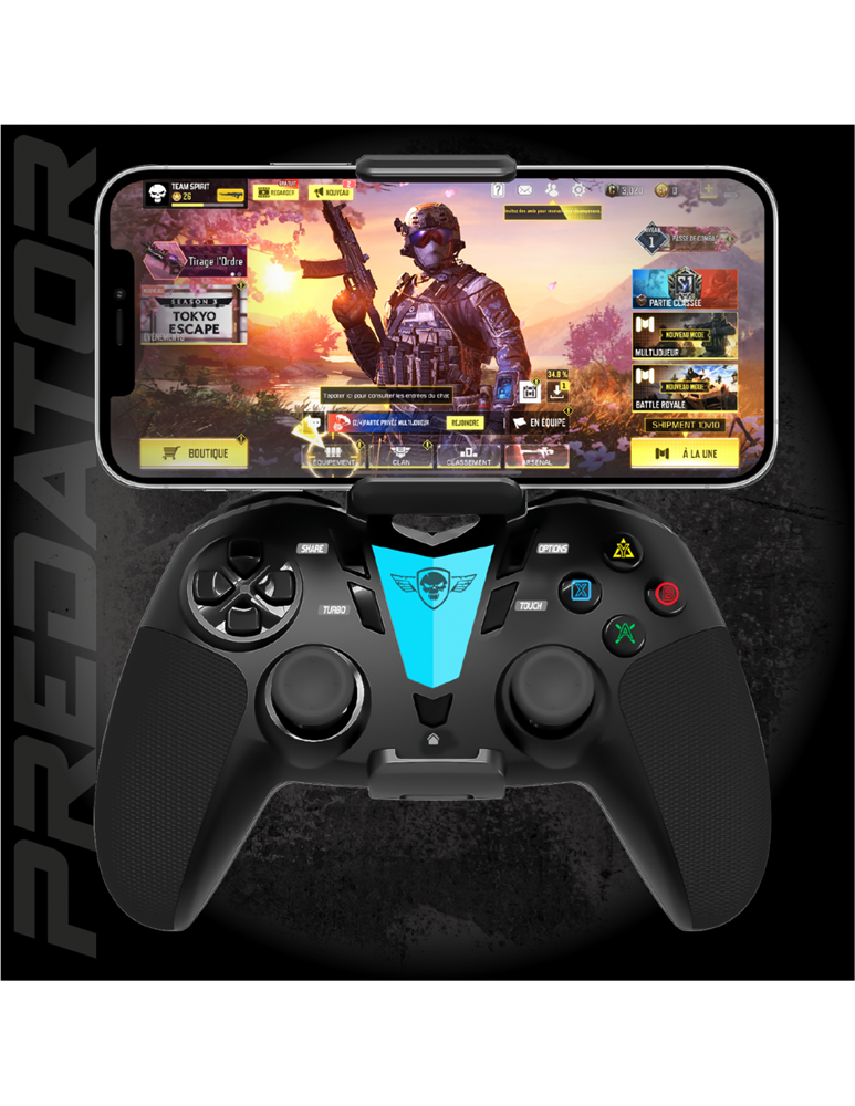 Spirit of Gamer SOG-BTGX11 PREDATOR PS3/PS4/PC vezeték nélküli fekete kontroller