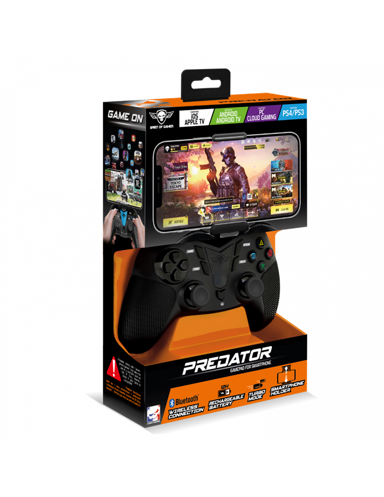 Spirit of Gamer SOG-BTGX11 PREDATOR PS3/PS4/PC vezeték nélküli fekete kontroller