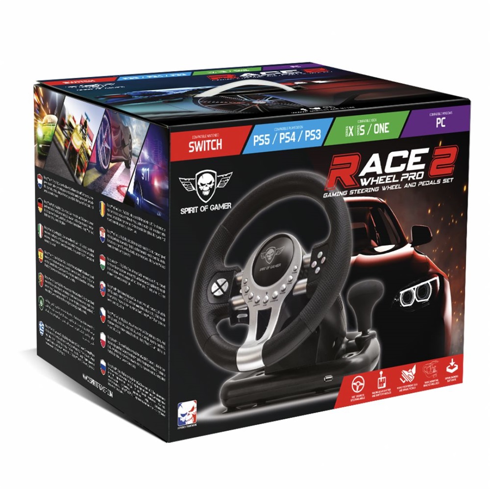 Spirit of Gamer RACE WHEEL PRO 2 PC/PS3/PS4/XBOX One fekete kormány