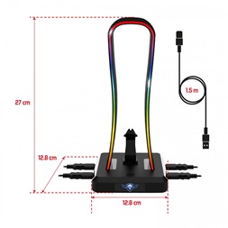 Spirit of Gamer SENTINEL RGB USB fejhallgató állvány