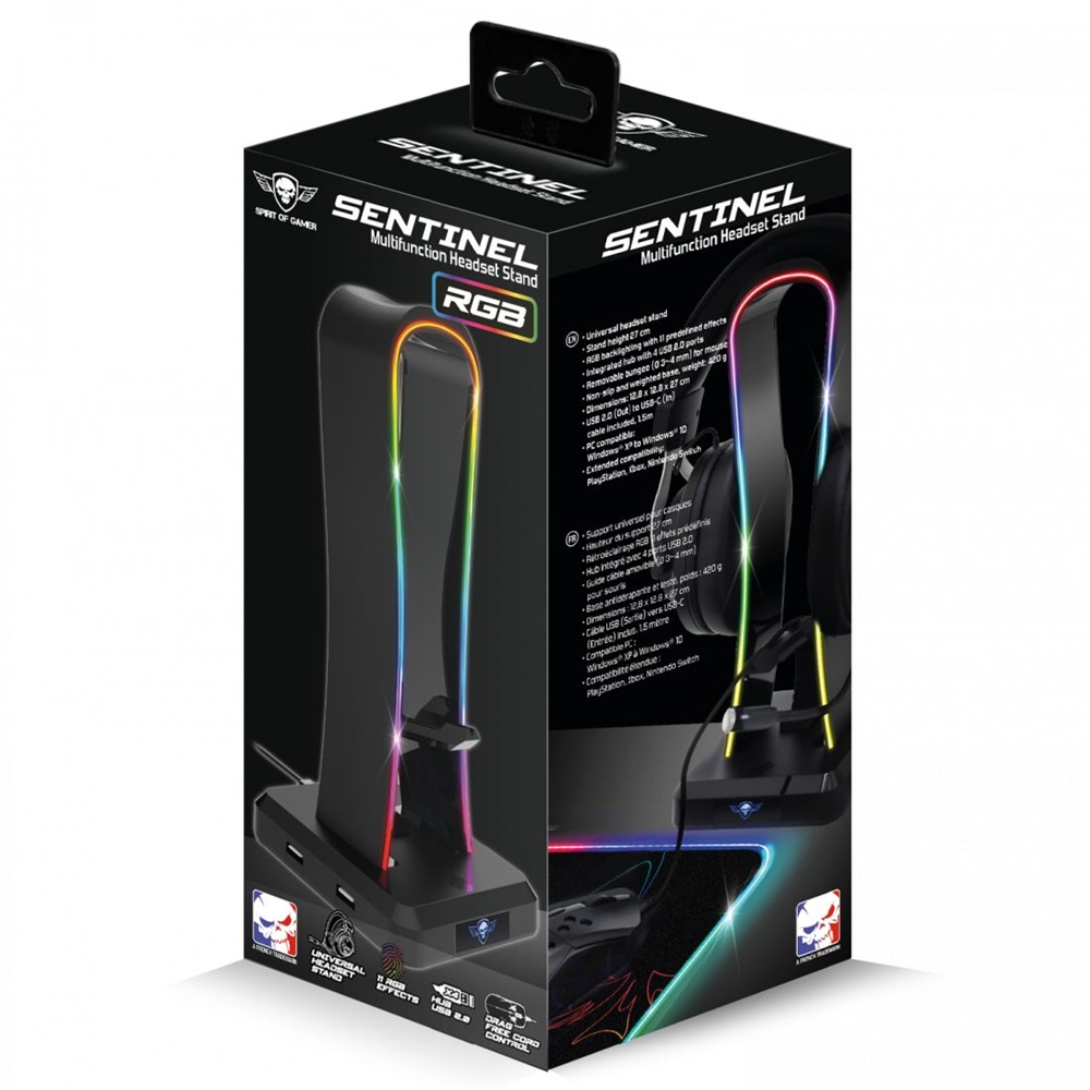 Spirit of Gamer SENTINEL RGB USB fejhallgató állvány