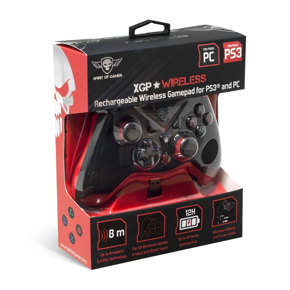 Spirit of Gamer SOG-RFXGP XGP PS3/PC vezeték nélküli fekete-piros kontroller