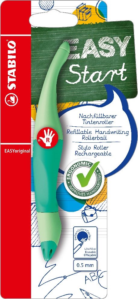 Stabilo EASYoriginal Pastel jobbkezes menta bliszterben+refill rollerirón