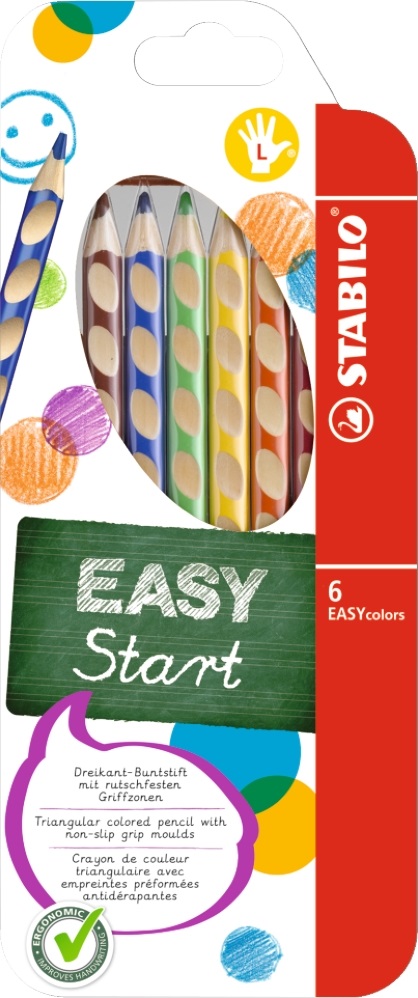 Stabilo Easy balkezes 6 db-os színesceruza készlet