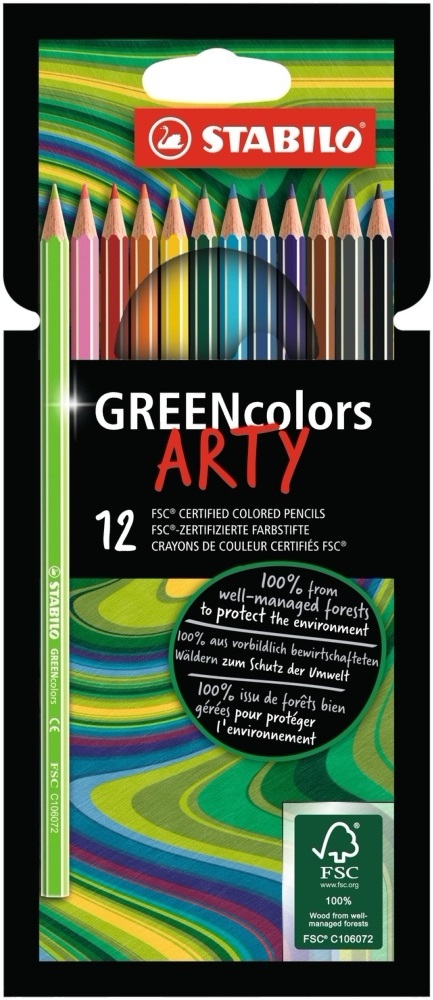 Stabilo Green colors Arty 12db-os színesceruza készlet
