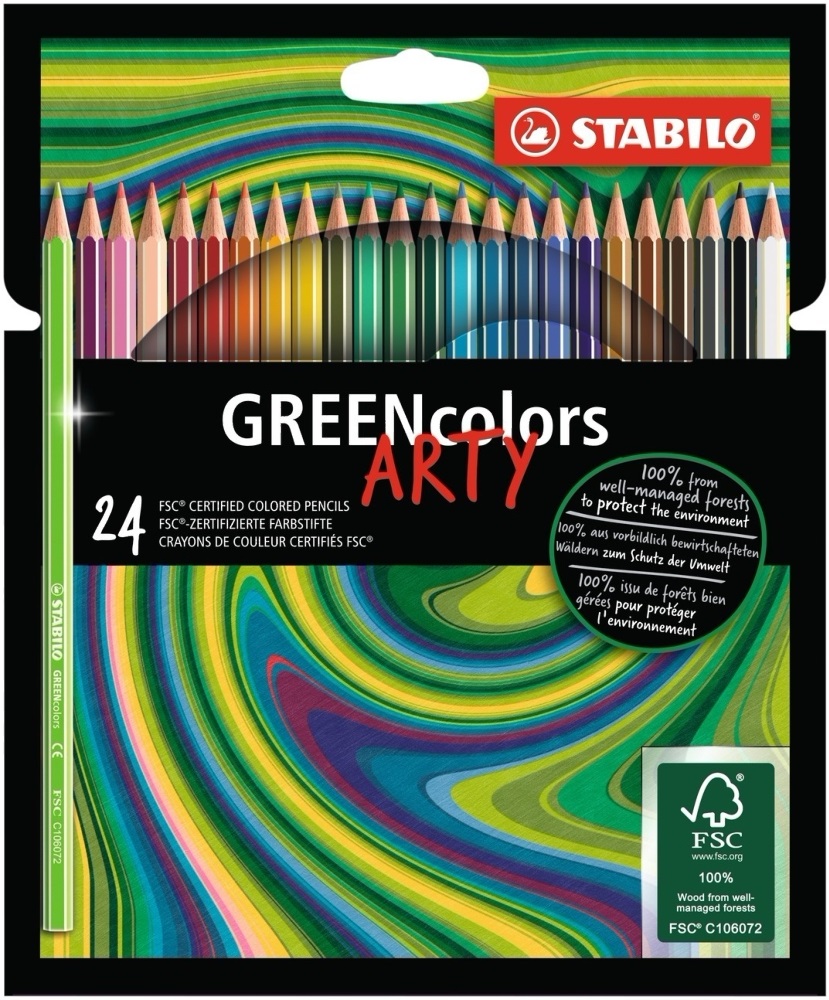 Stabilo Green colors Arty 24db-os színesceruza készlet