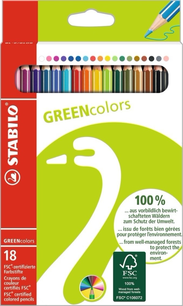 Stabilo Greencolors 18db-os színesceruza készlet