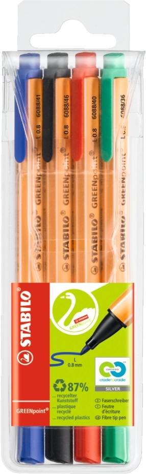 Stabilo Greenpoint 4db-os vegyes színű filctoll készlet