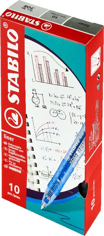 Stabilo Liner 308 10 db/csomag fekete golyóstoll