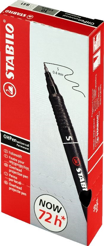 Stabilo OHPen 841"S" 10db/csomag fekete permanent marker