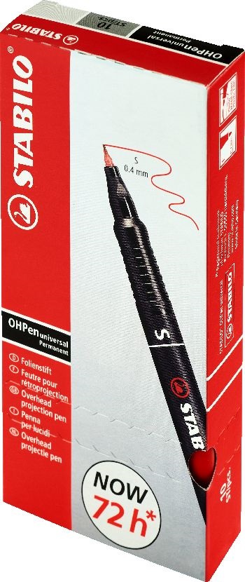 Stabilo OHPen 841"S" 10db/csomag piros permanent marker