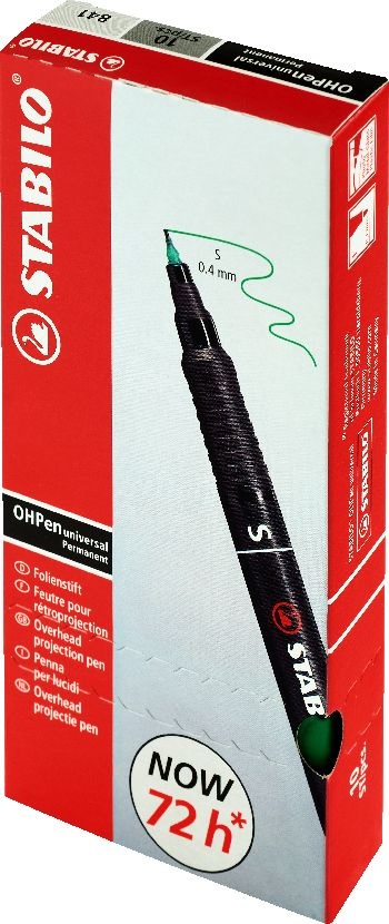 Stabilo OHPen 841"S" 10db/csomag zöld permanent marker
