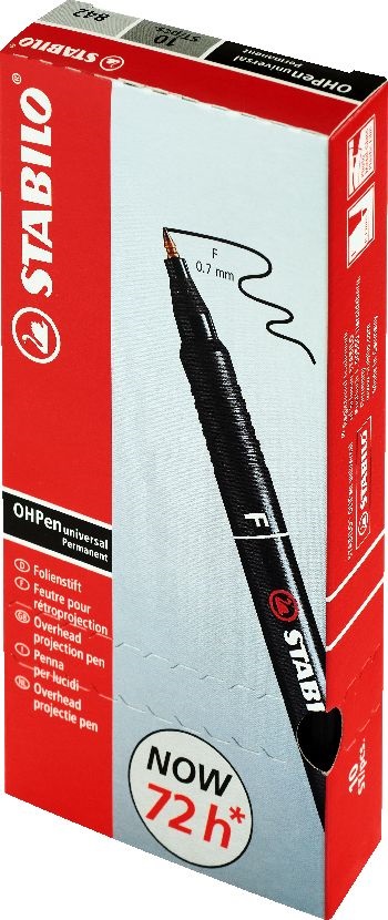 Stabilo OHPen 842"F" 10db/csomag fekete permanent marker