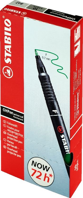 Stabilo OHPen 842"F" 10db/csomag zöld permanent marker