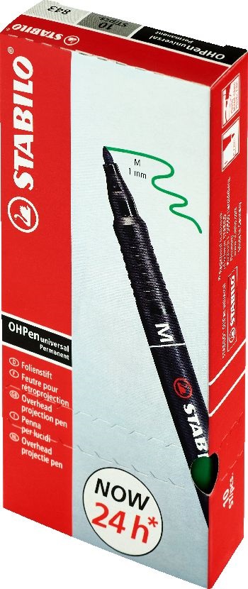 Stabilo OHPen 843"M" 10db/csomag zöld permanent marker