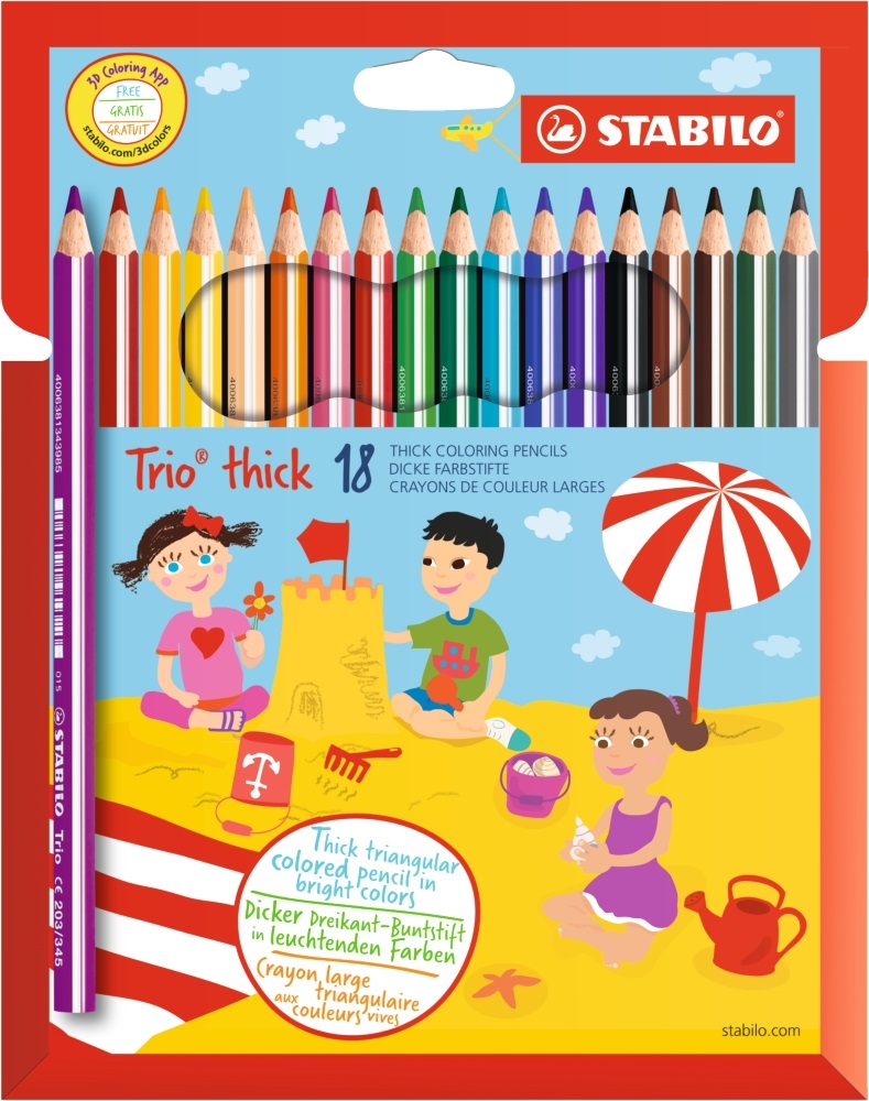 Stabilo Trio vastag 18db-os színesceruza készlet