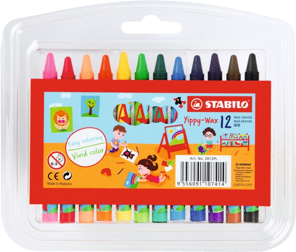 Stabilo Yippy-Wax mcs 12db-os vegyes színű zsírkréta
