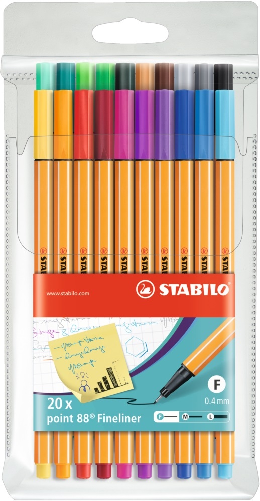 Stabilo point 88 20db-os vegyes színű tűfilc készlet
