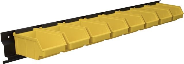 Stalflex BAR+8S-Y falra szerelhető tárolósor 8 darab sárga színű kis méretű tárolódobozzal