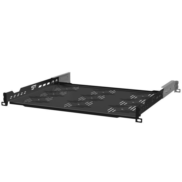 Stalflex B-RSA19-1U-350B 19" 1U 350mm mély 4 ponton rögzíthető fekete fix tálca (Újracsomagolt)