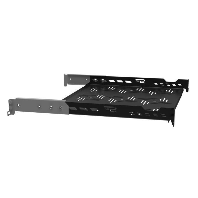 Stalflex B-RSA19-1U-350B 19" 1U 350mm mély 4 ponton rögzíthető fekete fix tálca (Újracsomagolt)