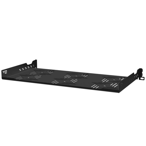 Stalflex B-RSF19-1U-250B 19" 1U 250mm mély 2 ponton rögzíthető fekete fix tálca