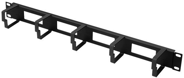 Stalflex CO19-1U-TB-B 19" 1U hátsó lyukas gyűrűs fekete kábelrendező