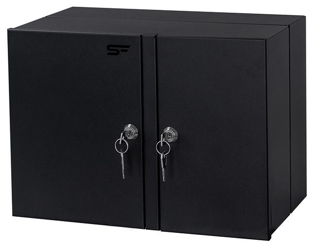 Stalflex PN2K-24D-3S-B fekete 2 kamrás falra szerelhető üres optikai elosztódoboz