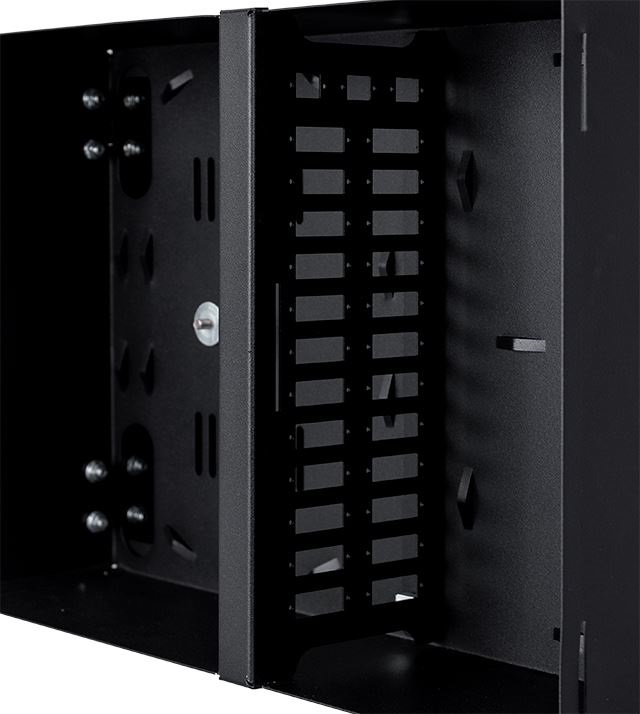 Stalflex PN2K-24D-3S-B fekete 2 kamrás falra szerelhető üres optikai elosztódoboz