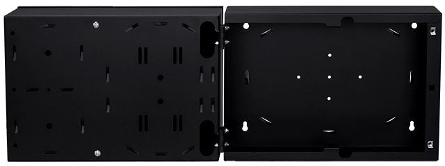 Stalflex PN2K-24D-3S-B fekete 2 kamrás falra szerelhető üres optikai elosztódoboz