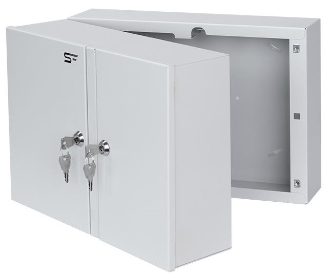 Stalflex PN2K-24D-3S-G szürke 2 kamrás falra szerelhető üres optikai elosztódoboz