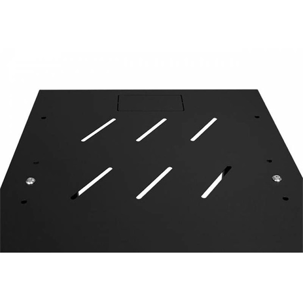 Stalflex RC10-6U-300MB 10" 6U 300 mm mély lapraszerelt fekete fém ajtós fali rack szekrény (Újszerű)