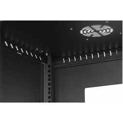 Stalflex RC19-12U-450GB 19" 12U 450 mm mély lapraszerelt fekete üveg ajtós fali rack szekrény