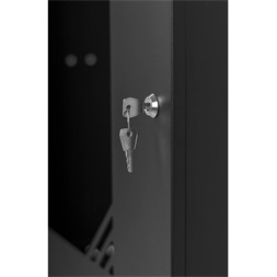 Stalflex RC19-12U-450GB 19" 12U 450 mm mély lapraszerelt fekete üveg ajtós fali rack szekrény