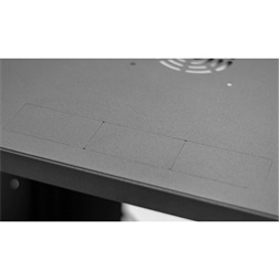 Stalflex RC19-12U-450GB 19" 12U 450 mm mély lapraszerelt fekete üveg ajtós fali rack szekrény