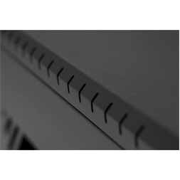Stalflex RC19-12U-450GB 19" 12U 450 mm mély lapraszerelt fekete üveg ajtós fali rack szekrény
