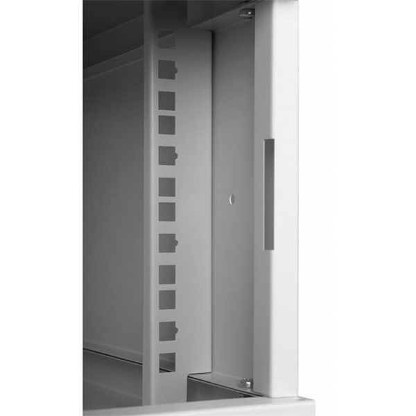Stalflex RC19-4U-350MG 19" 4U 350 mm mély lapraszerelt szürke fém ajtós fali rack szekrény