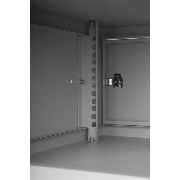Stalflex RC19-4U-350MG 19" 4U 350 mm mély lapraszerelt szürke fém ajtós fali rack szekrény