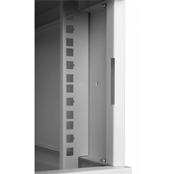 Stalflex RC19-4U-350MG 19" 4U 350 mm mély lapraszerelt szürke fém ajtós fali rack szekrény