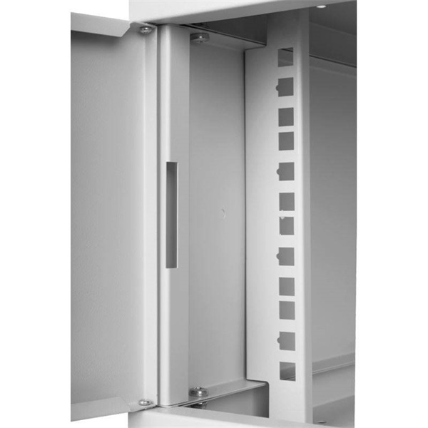 Stalflex RC19-4U-450GG 19" 4U 450 mm mély lapraszerelt szürke üveg ajtós fali rack szekrény