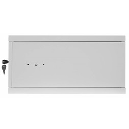 Stalflex RC19-4U-450MG 19" 4U 450 mm mély lapraszerelt szürke fém ajtós fali rack szekrény