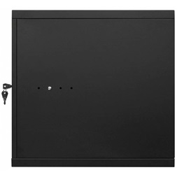 Stalflex RC19-9U-450MB 19" 9U 450 mm mély lapraszerelt fekete fém ajtós fali rack szekrény