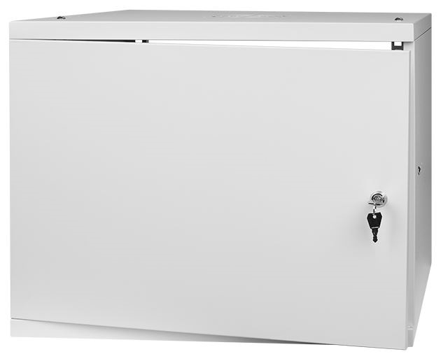 Stalflex RC19-9U-450MGP Pro 19" 9U 450 mm mély lapraszerelt szürke fém ajtós fali rack szekrény